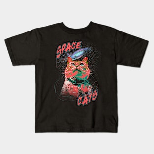 Space Cats loking Up Kids T-Shirt